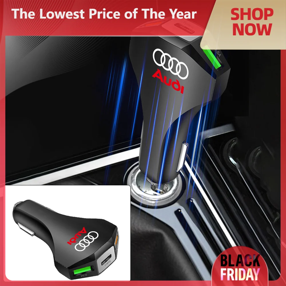 Автомобильное зарядное устройство USB Type-C адаптер для быстрой зарядки