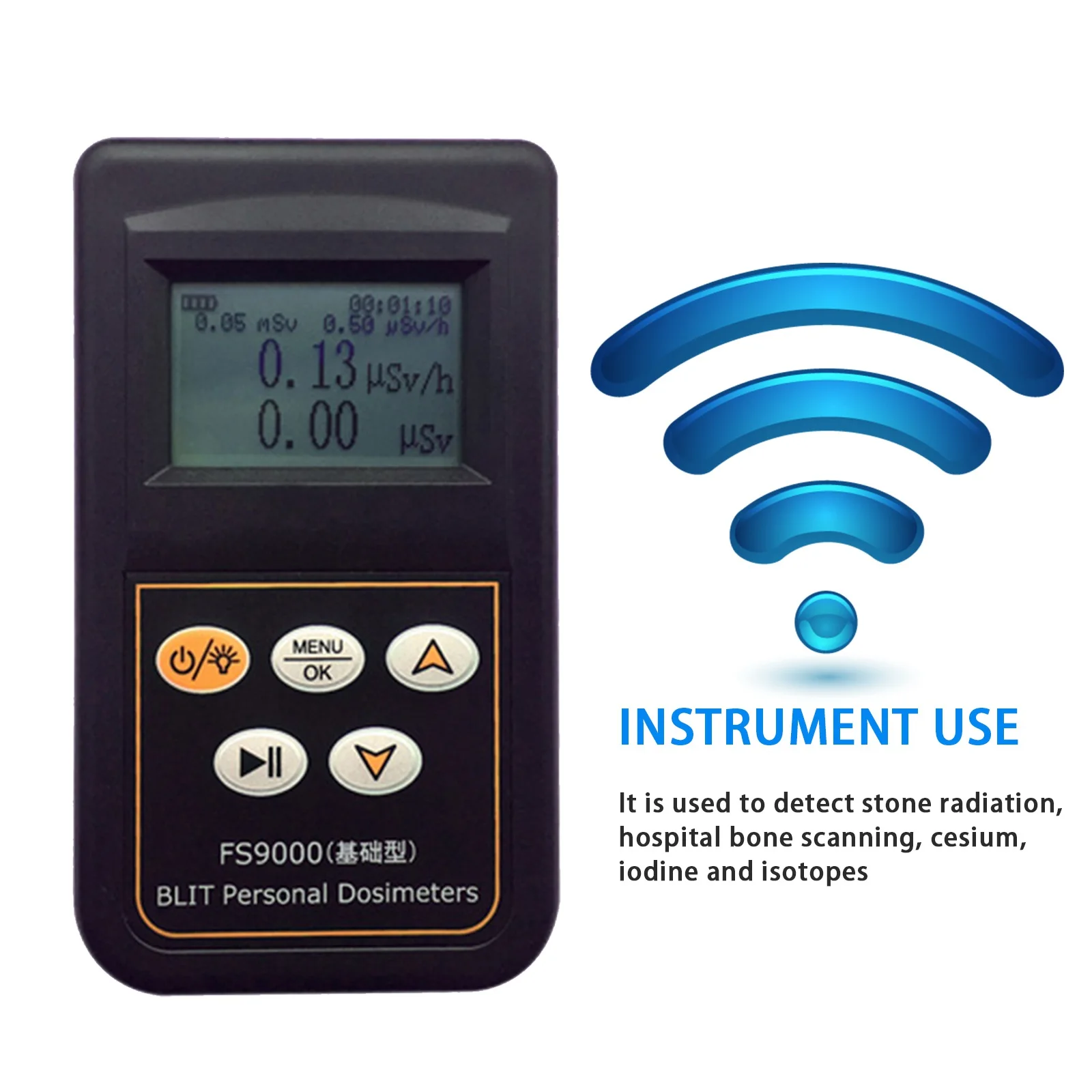 

Nuclear Radiation Detector Radioactive Marble Ionization Tester X-rays Y-rays Chinese + English Language Black