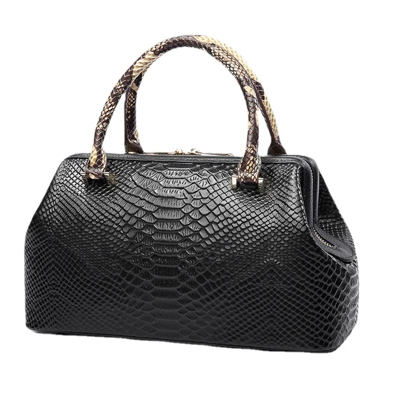 Luxury Genuine Leather Large Handbags Wild Serpentine Tote Female Shoulder Bags Designer Lady Classic Crossbody Bags For Women