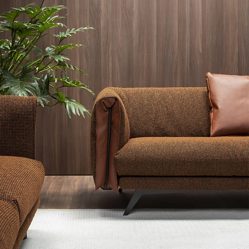 

Fabric Goose Down Sofa Italian Minimalist Cotton and Linen Sofa Width Style Filling Appearance Is_sofabed Combination Material