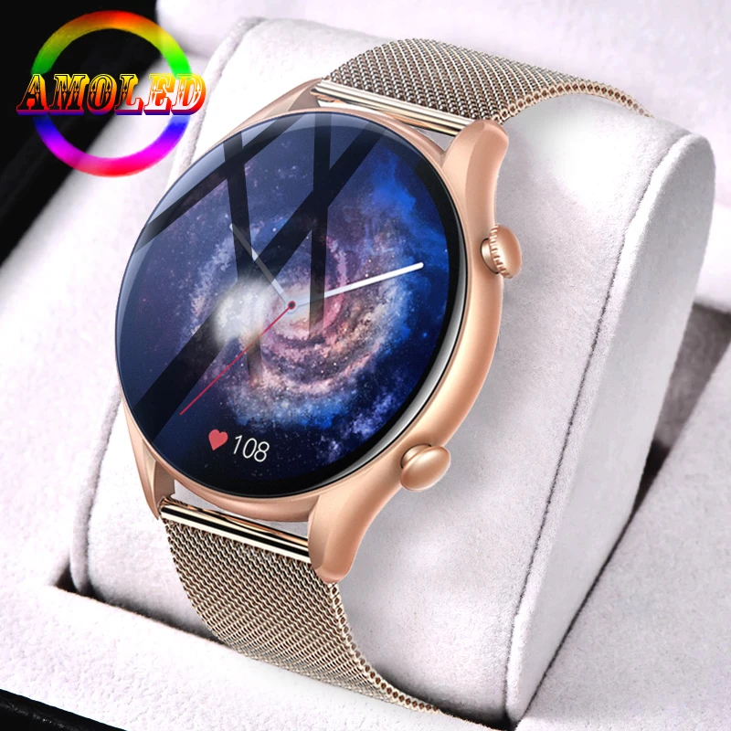 

2022 New Smart Watch Women Full Touch AMOLED Screen Clock Ultra thin Fashion Smartwatch Bluetooth Call Watch Smart Waterproof