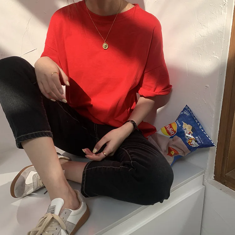 

womens long sleeve tops t shirt tshirt women 2021women tshirt Cotton Lycra Casual Broadcloth Regular Solid