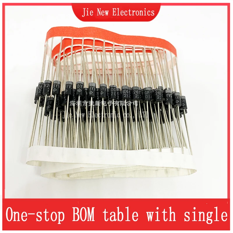 Выпрямительный диод 1N4001/1N4007/10A10/1N5408/1N5819/1N5822/FR107/FR307/UF4007/SR3100/RL207/SR5100/SR240/HER308/BYV26D, 20-100 шт.