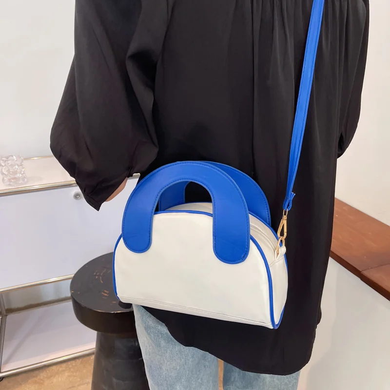 

2023 Fashion Contrast Color Shell Small Crossbody Bags Klein Blue Shoulder Bag for Women Stylish Ladies Messenger