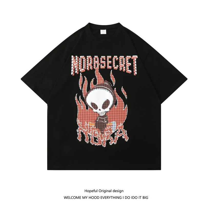 100% хлопок женская футболка гранж гот дьявол печати с коротким рукавом футболки