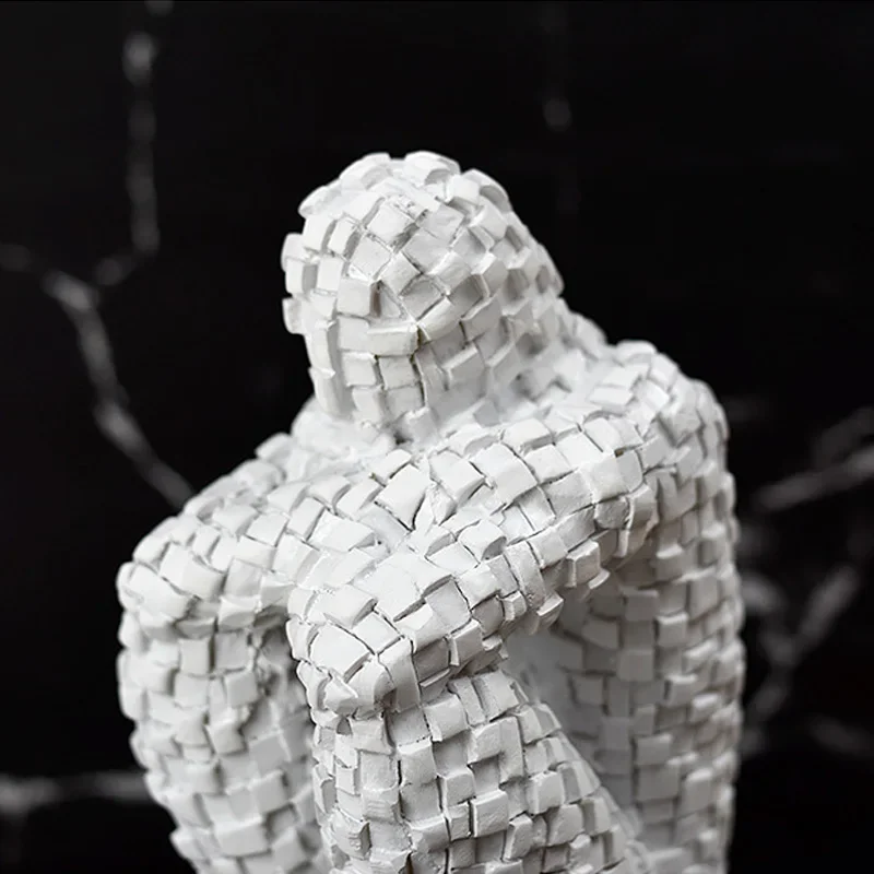 2 шт. статуя мыслителя абстрактная мозаичная фигурка скульптура из смолы