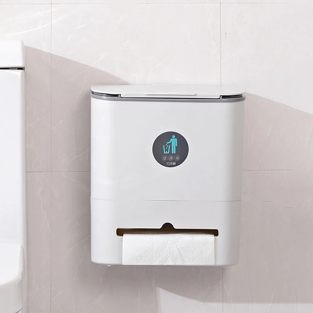 hanging trash can small kitchen garbage can waste bin with lid for kitchen cabinet door bedroom wall hanging bins free global shipping