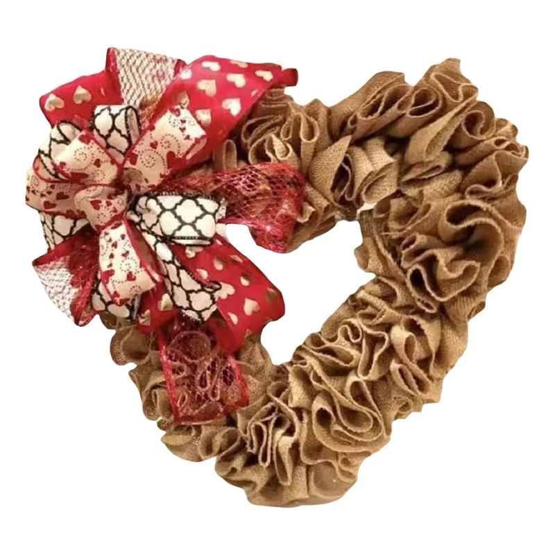 

Венок на День святого Валентина YILEEGOO, романтическая искусственная гирлянда в форме сердца для домашнего декора комнаты, вечеринки