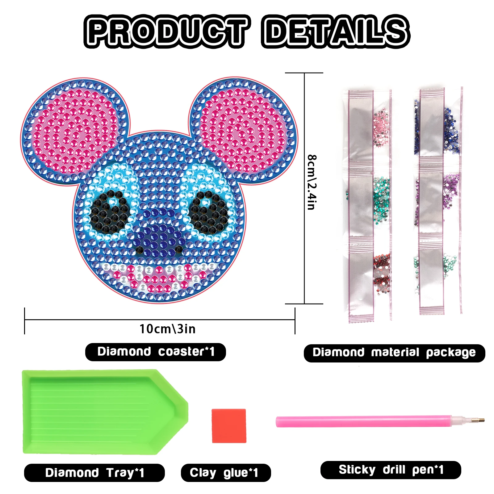 Новый набор для творчества "Алмазная живопись" - подставка для стаканов с мозаичным узором мандалы из страз, вышивкой и изоляционным покрытием. Декор для дома и подарки.