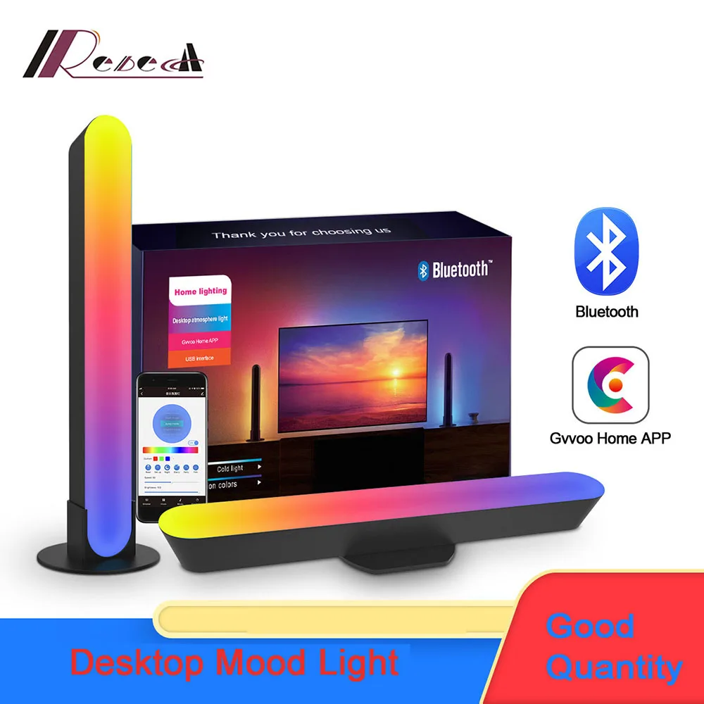 

RGB Desktop Atmosphere Night Lamp Strip LED Colorful Music Rhythm Pickup Lights App Control Table Lamp Home Living Room Decor