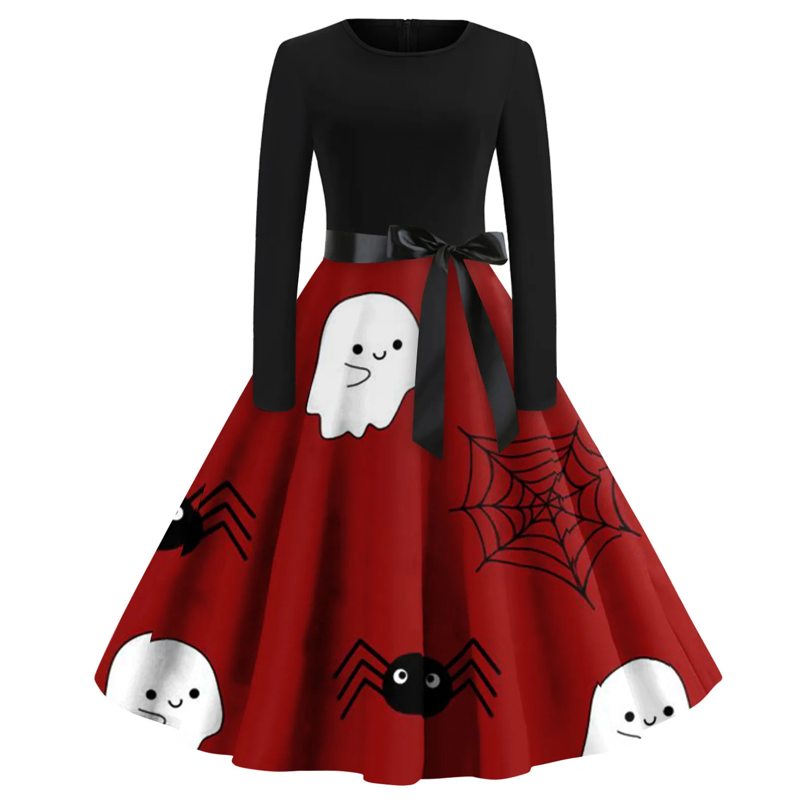 

Женский винтажный костюм с бантом, V-образным вырезом и длинным рукавом