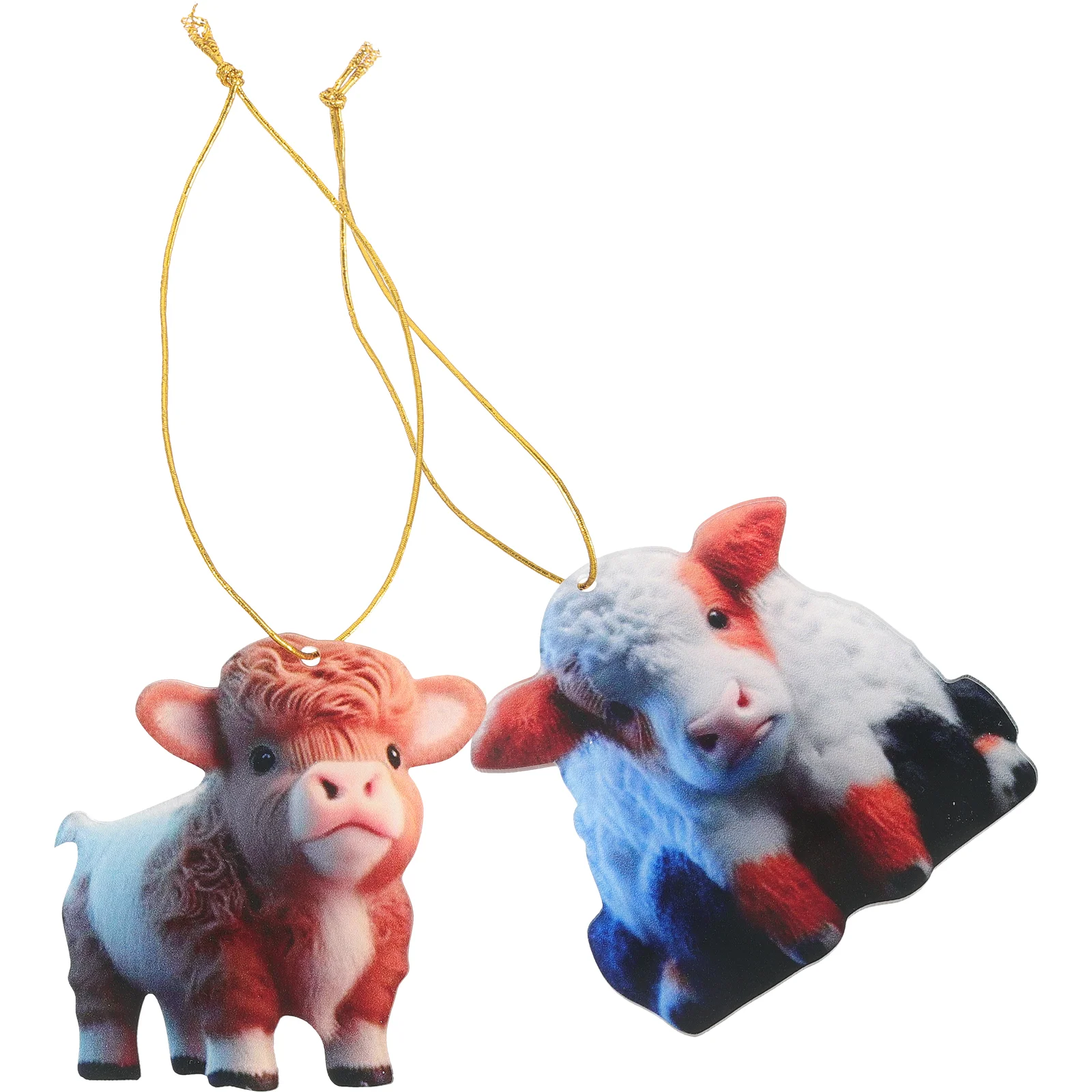 

2Pcs Highland Cow Ornament Hanging Cows Decorations Tree Hanging Decor Hanging Highland Cows