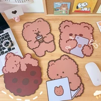 cute cartoon chocolate bear mouse pad student notebook rubber pad keyboard protection pad office desktop non slip mouse pad