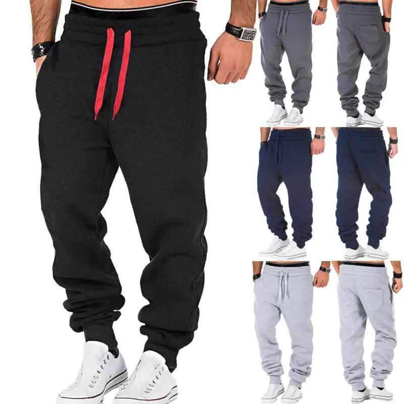 

Mens Size Drawstring Casual Fit Pants Plus Sweatpants Workout Gym Sport Slim Bodybuilding Trousers Joggers Sweatpants Tracksuit