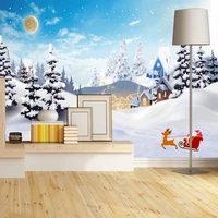 custom 3d photo christmas santa snow landscape background mural for living room sofa wall decor waterproof oil canvas wallpaper