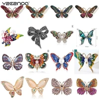 large crystal rhinestones butterfly brooches for women spring insect brooch pin coat brooch fashion costume jewelry dropping