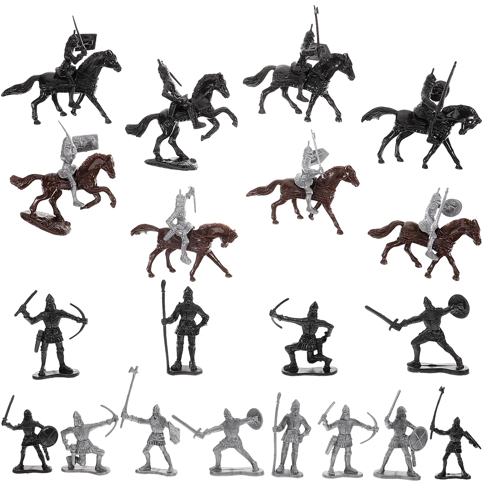 

Horse Model Knight Statue Micro Figures Mini Figurines Small Soldier Models People Plastic Sand Tray Miniatures Child