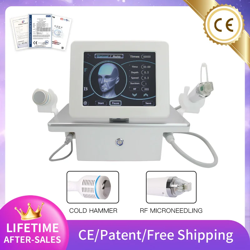 

2-in-1 state-of-the-art Golden Fraction Microneedle Machine With Cryohammer RF Skin Firming Salon For Stretch Mark Scar Removal