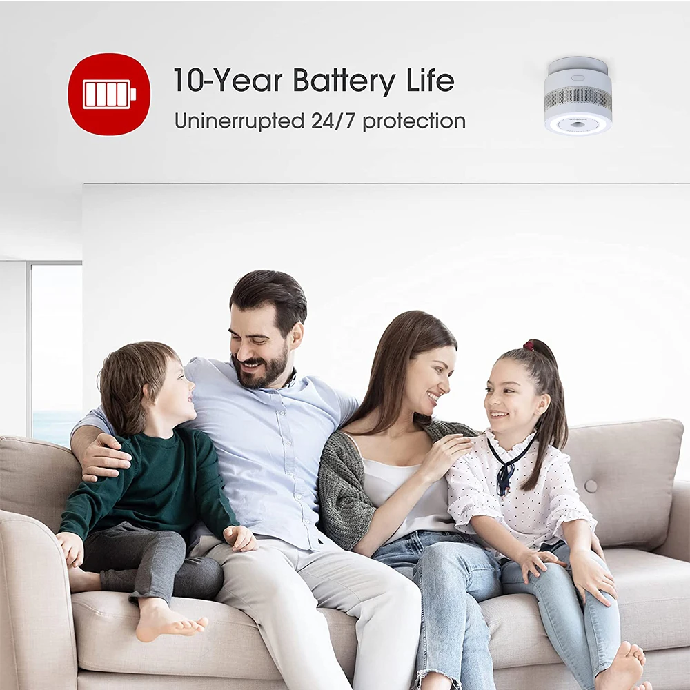 Продажа Датчик дыма Tuya Zigbee3.0, датчик огня и дыма, пожарная сигнализация, поддержка приложения Smart Life