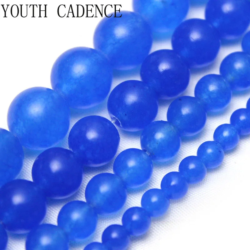 

Natural Stone Matte Blue Chalcedony Round Loose Spacer Beads For jewelry Making DIY Bracelet Necklace 4/6/8/10/12MM Strand 15"