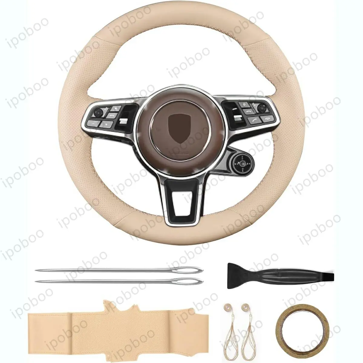Фото Чехол на руль ручной работы для Porsche Macan, Cayenne 2014-2016, 2015, 918 Spyder, 2017, 718 Boxster, 718 Cayman, 911, 2016 Cayman №1