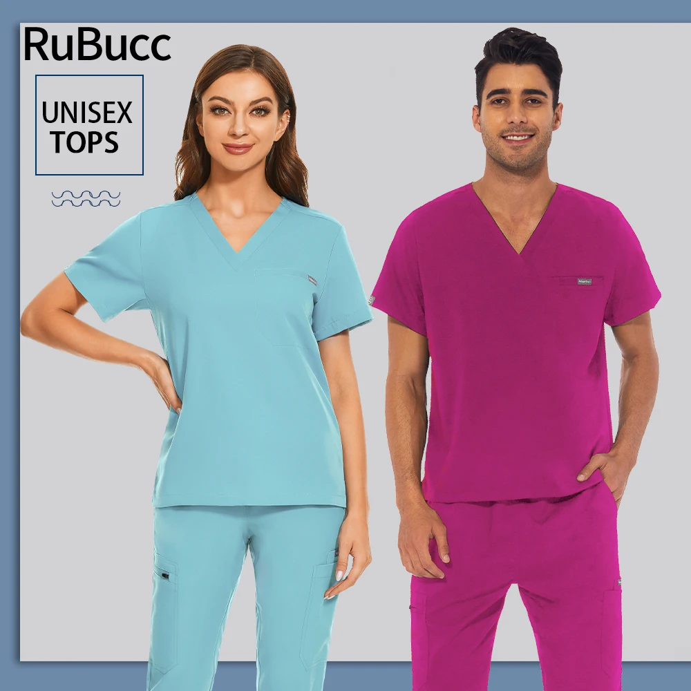 Nurse Medical Uniform High Quality Dentist Scrubs Shirts Lab Pet Grooming Care Workwear Doctor Tops Operating Room Surgical Gown