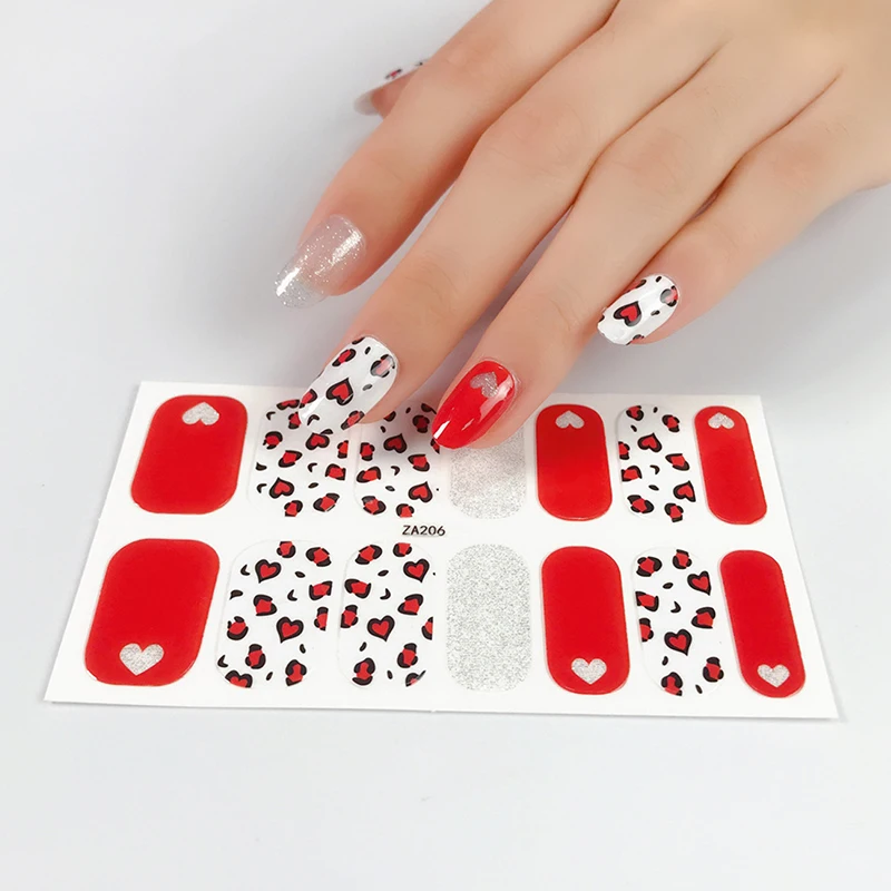 

Fake False Nail Art Sticker 3D Bronzing Flower Decals Full Coverage Patch