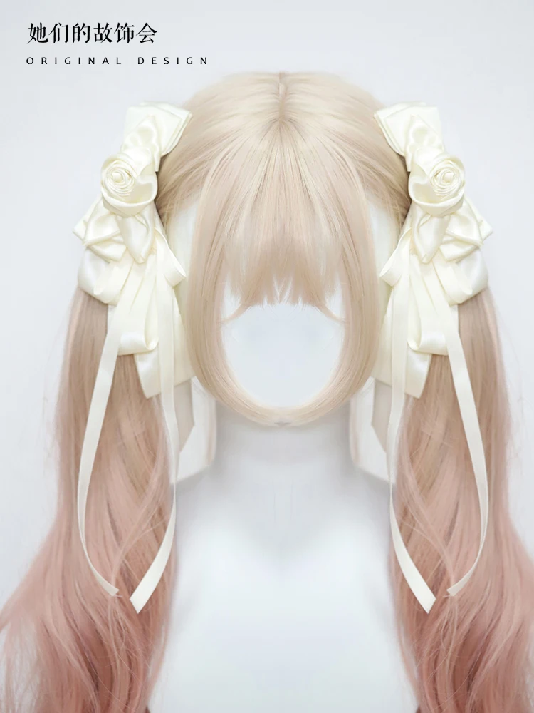 Japanese Lace Bow Ribbon Lolita Headdress Sweet Headband Cute Hair Clips Soft Headpiece Girl Anime Cosplay Accessories