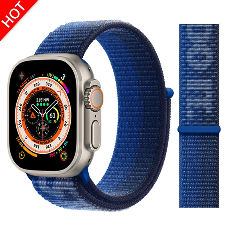 

Nylon Strap For Apple Watch Band 44mm 45mm 40mm 49mm 41mm 42mm 38mm 45 mm Bracelet Correa iwatch series 8 se 7 6 5 3 Ultra Band