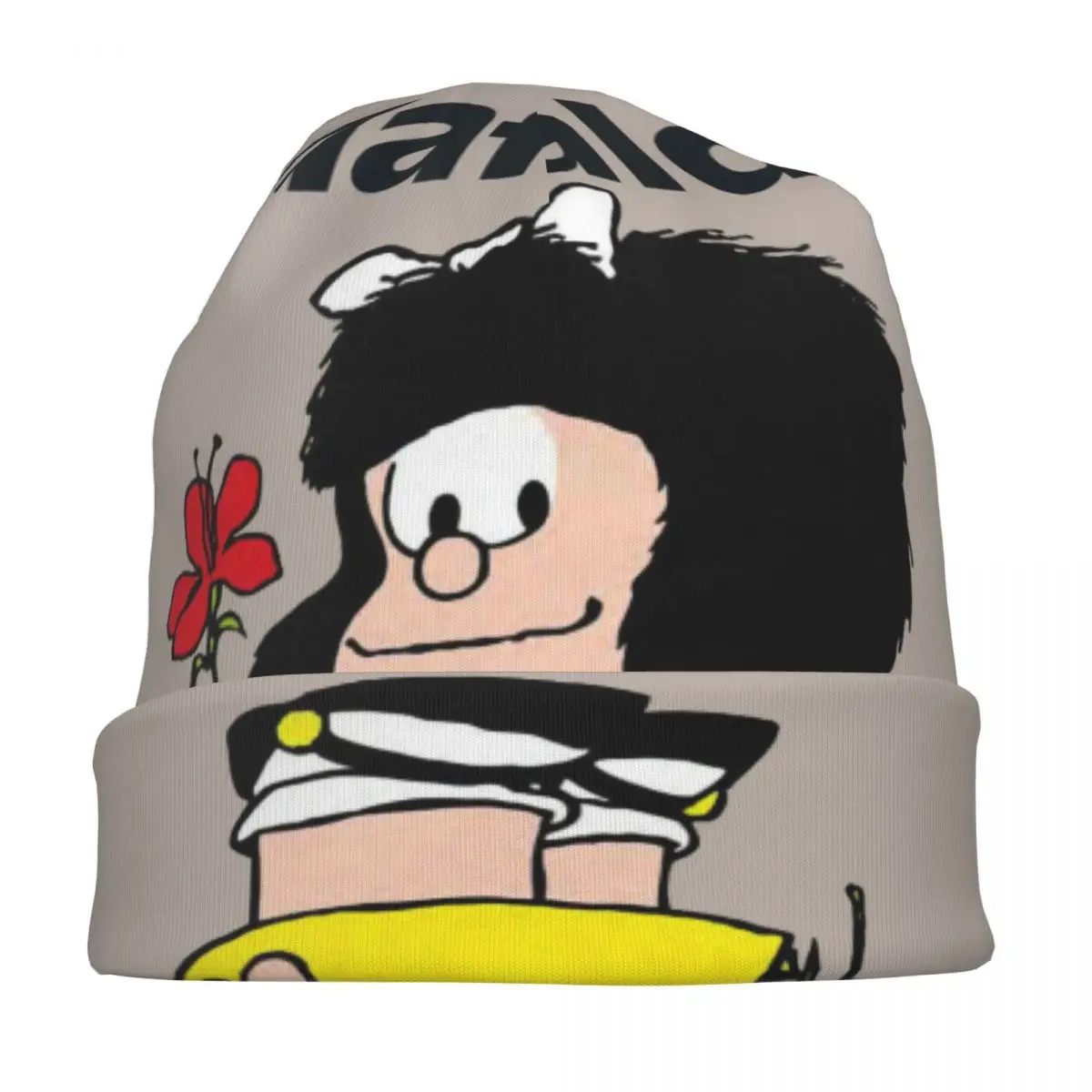 Mafalda милые друзья комикс Chracters (7) осенние женские тонкие облегающие шапки двойные