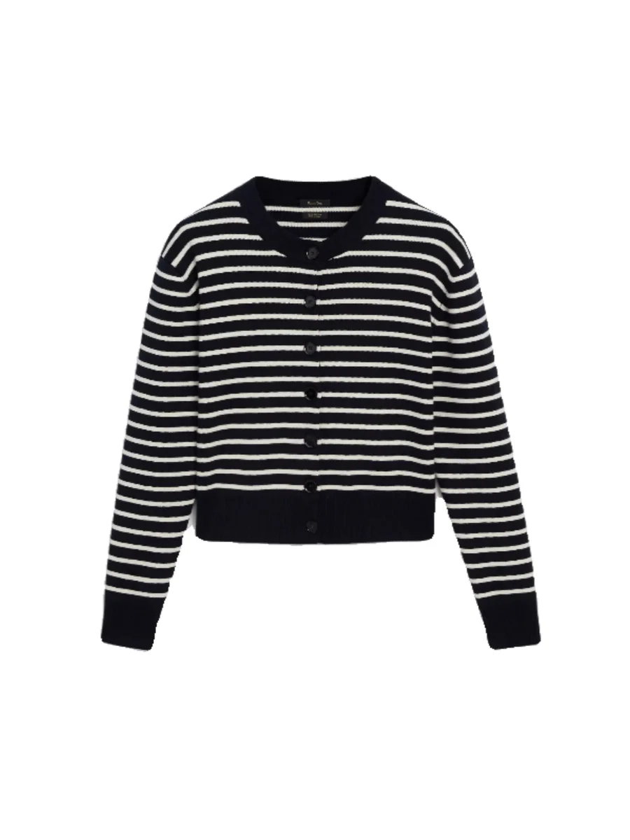 MD Женская одежда Повседневный пригородный свитер в полоску с темпераментом