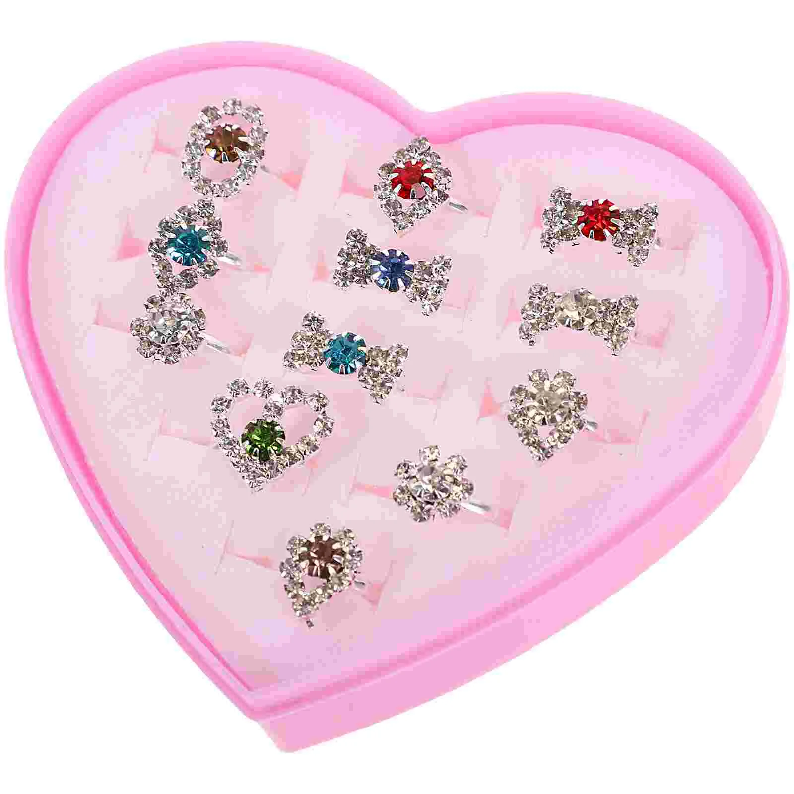 

Children's Ring Kids Jewelry Toys Adorable Rings Little Girl Adjustable Gemstone Metal Diamond