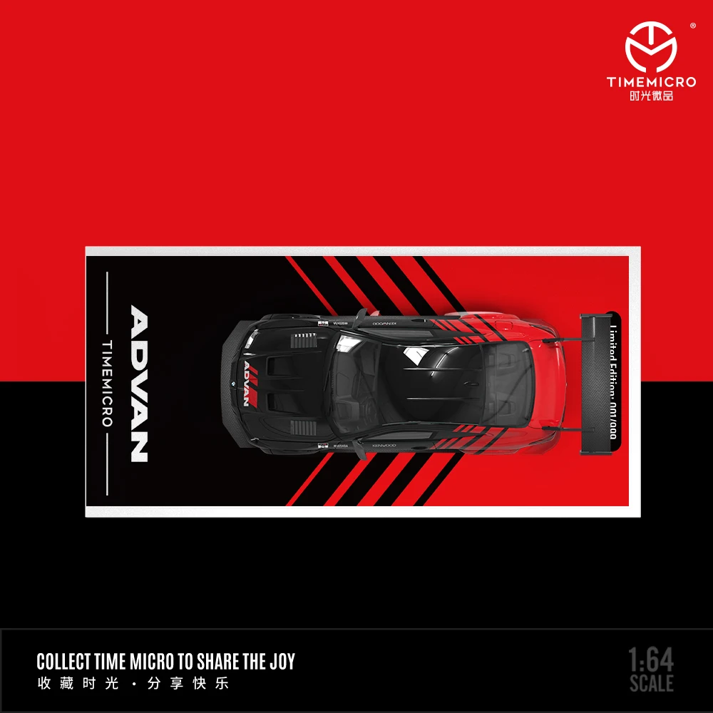 TimeMicro1:64 M4 ADVAN окрашенная модель автомобиля из сплава красивая кукла для девочек