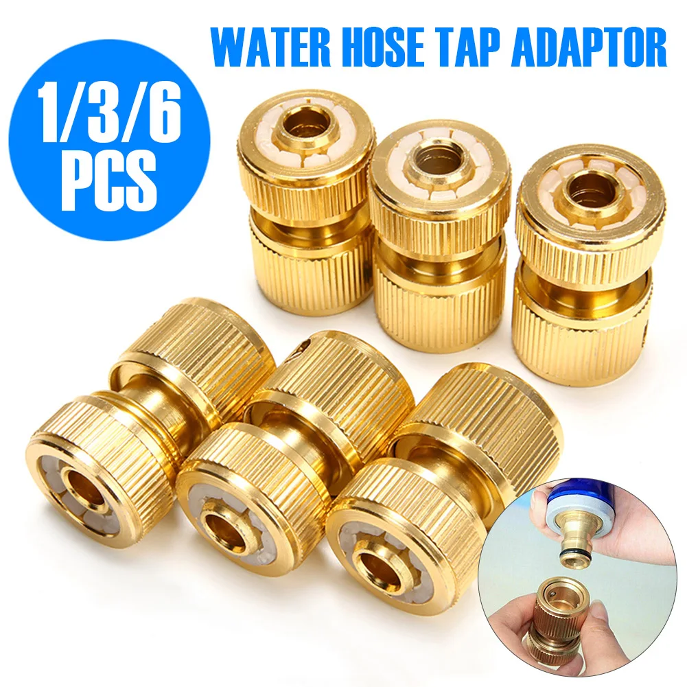 

1/2" Quick Connect Swivel Connector Brass-Coated Hose Adapter Garden Hose Coupling Systems for Watering Irrigation