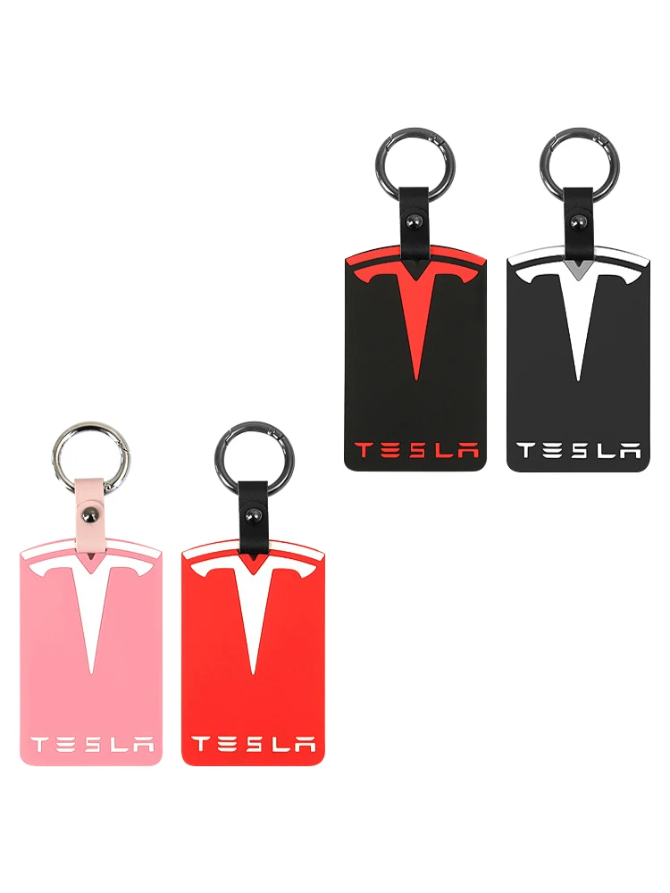 

New Key Card Cover For Tes laSilicone Car Key Card Holder Protector Cover Key Chain