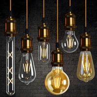 2pcs retro edison bulb e27 220v light bulb c35 g45 a60 st64 g80 g95 g125 filament vintage ampoule incandescent spiral lamp