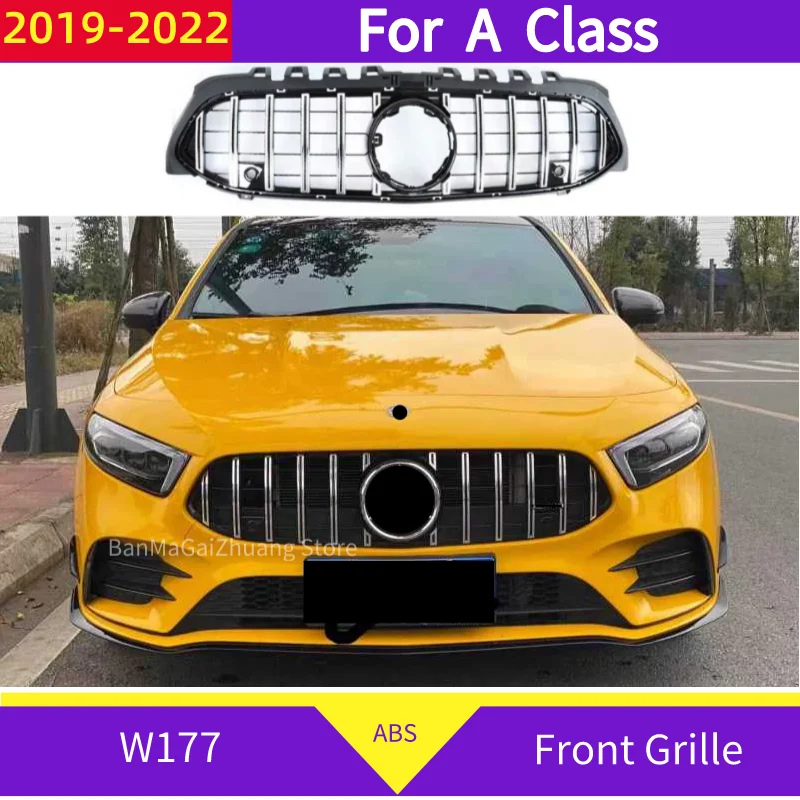 

GT Front Bumper Grille For mercedes W177 A Class 2019-2022 A180 A200 A250 A35 A160 A220 Sedan Hatchback car model ABS grill