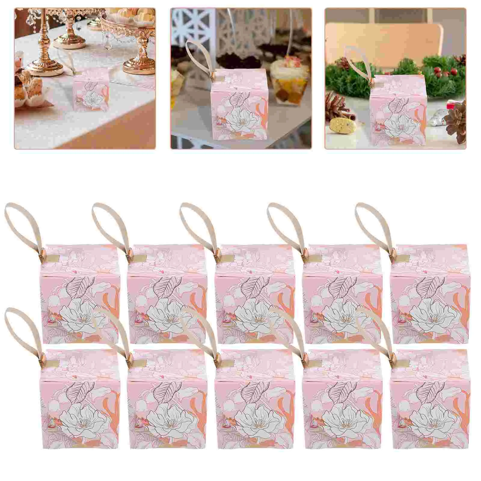 

10 Pcs Bow Tie Candy Box Bride Bridesmaid Gift Wedding Treat Bag Paper Container