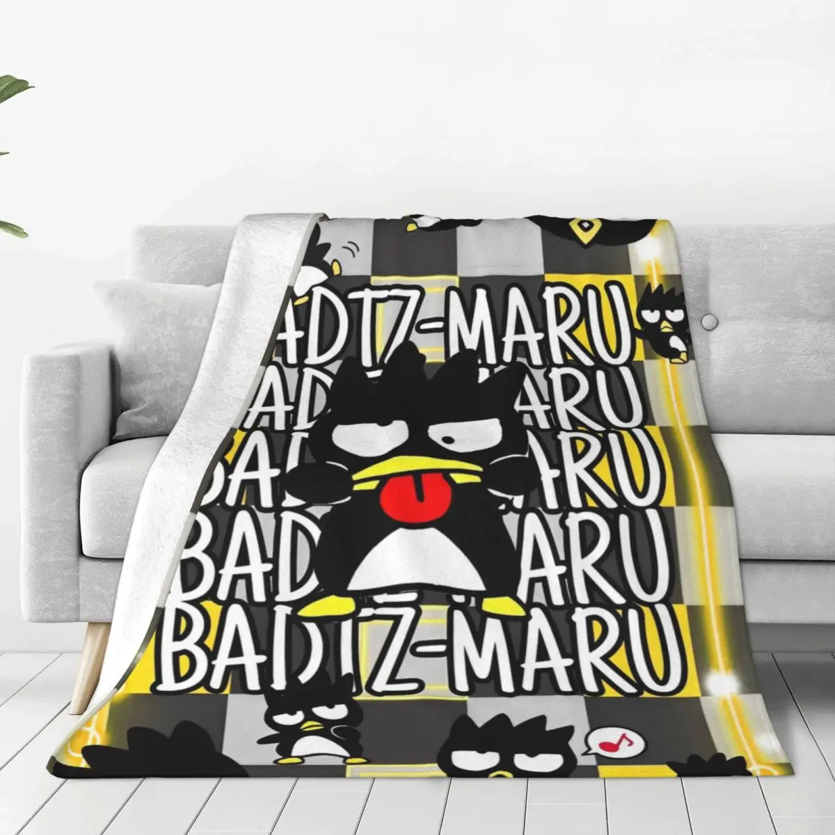 Мягкое теплое одеяло Bad Badtz Maru с героями мультфильмов Sanrio детское плюшевое диван