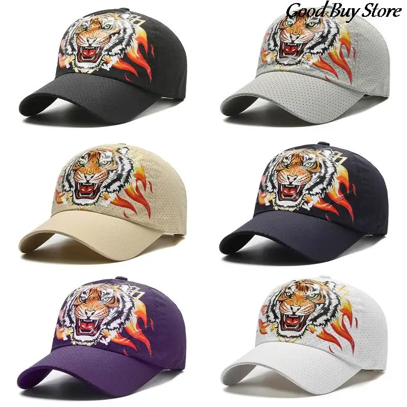 

Tiger Roar Golf Caps Men Women Outdoor Visors Cap Animal Pattern Sun Hats Breathable Cotton Snapback Hat Outdoor Gorra Summer