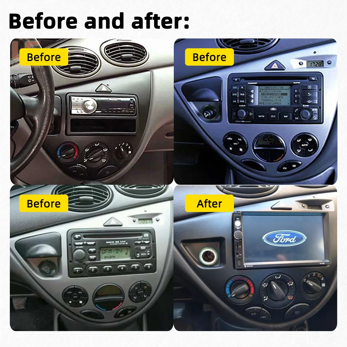 2 Din Android стерео для Ford Fiesta 1995-2001/ Focus 1998-2004 7-дюймовый автомобильный радиоприемник