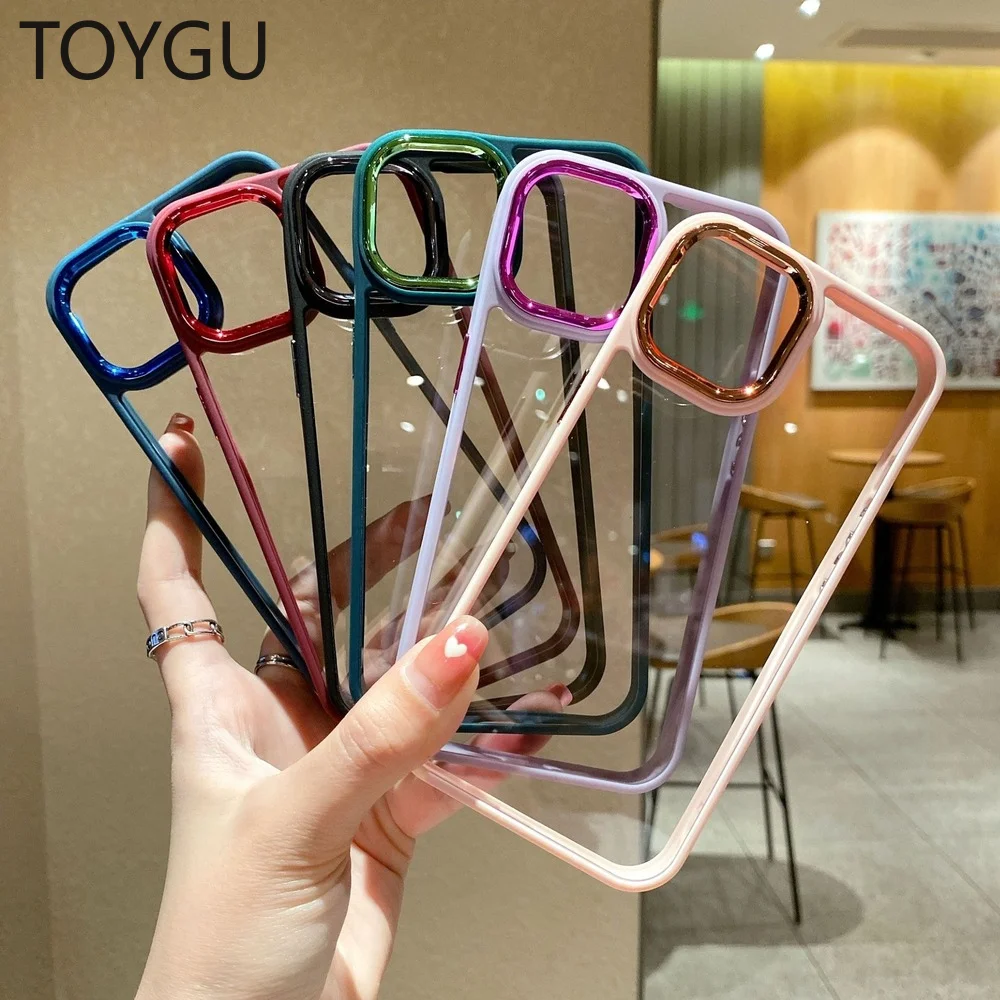 

TOYGU Suitable for Apple 13 Electroplating Transparent 14 Phone Case IPhone 12Promax Protective Cover XS 6s 7 8se2020 11 Cases