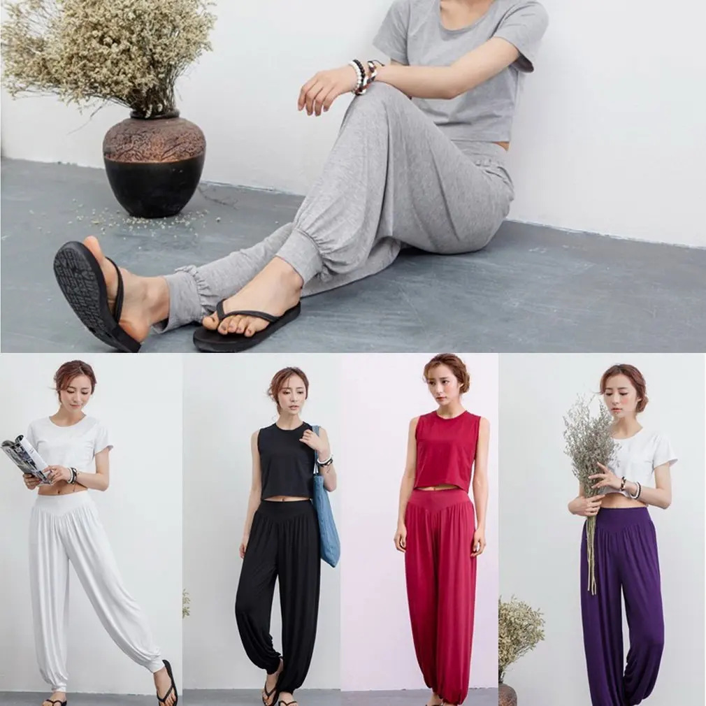 

High Waist Loose Yoga Pants Plus Candy Color Bloomers Fashion Comfortale Summer Sport Wear For Dancing