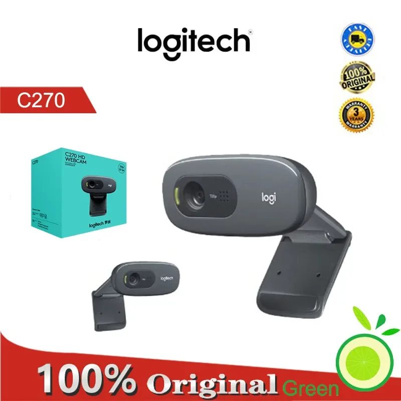 

Веб-камера Logitech c270 720p высокой четкости со встроенным микрофоном, подходит для компьютеров, ноутбуков и видеозвонков