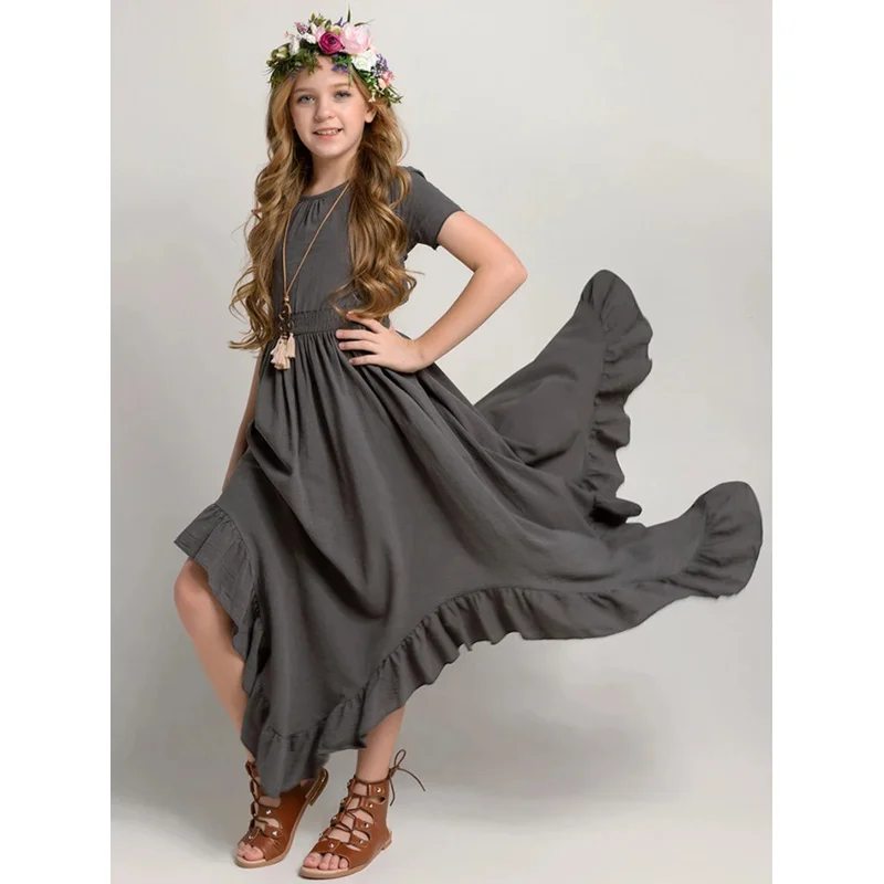 Хлопковые кружевные Длинные платья большого размера в стиле принцессы для