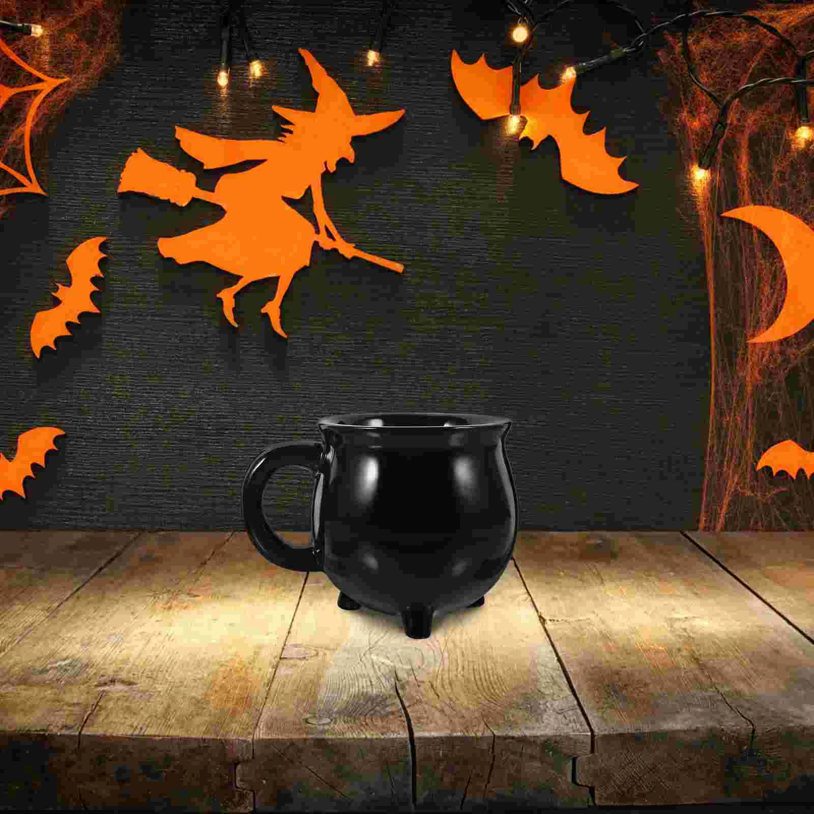 

Witch Cup Ceramic Drinks Water Mug Coffee Black Cups Cauldron Espresso Mugs Concentrate Serving