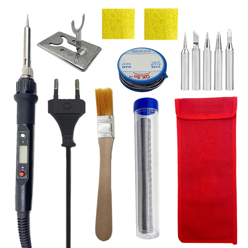 

Tips Adjustable Temperature Rework Heater Soldering Tool Digital Electric Ceramic Kit Iron Welding Soldering Set