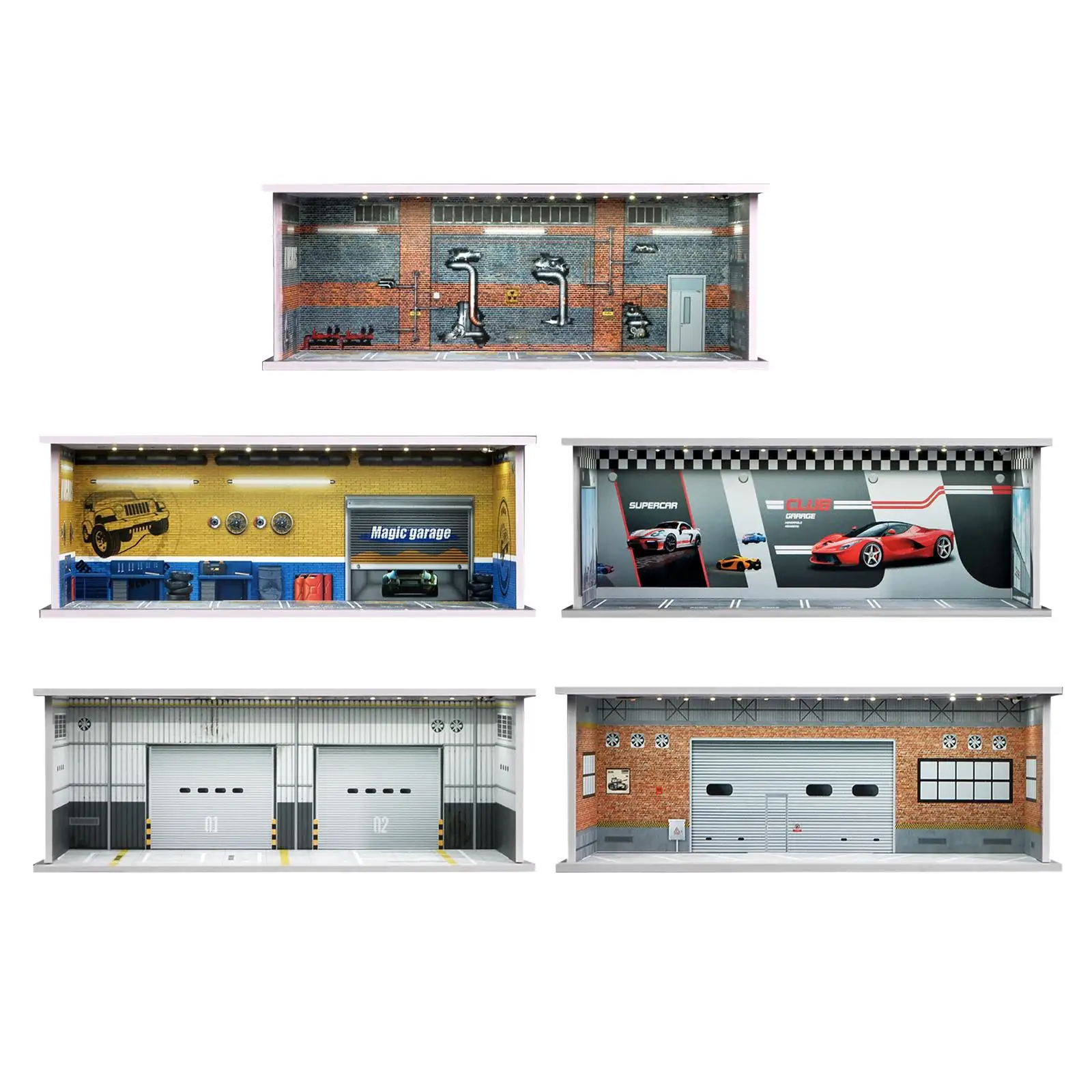 

1/64 Parking Lot Scene Display Case Protection Display Stand for Alloy Car Model Toy Diorama Car Showcase Diecast Car Garage