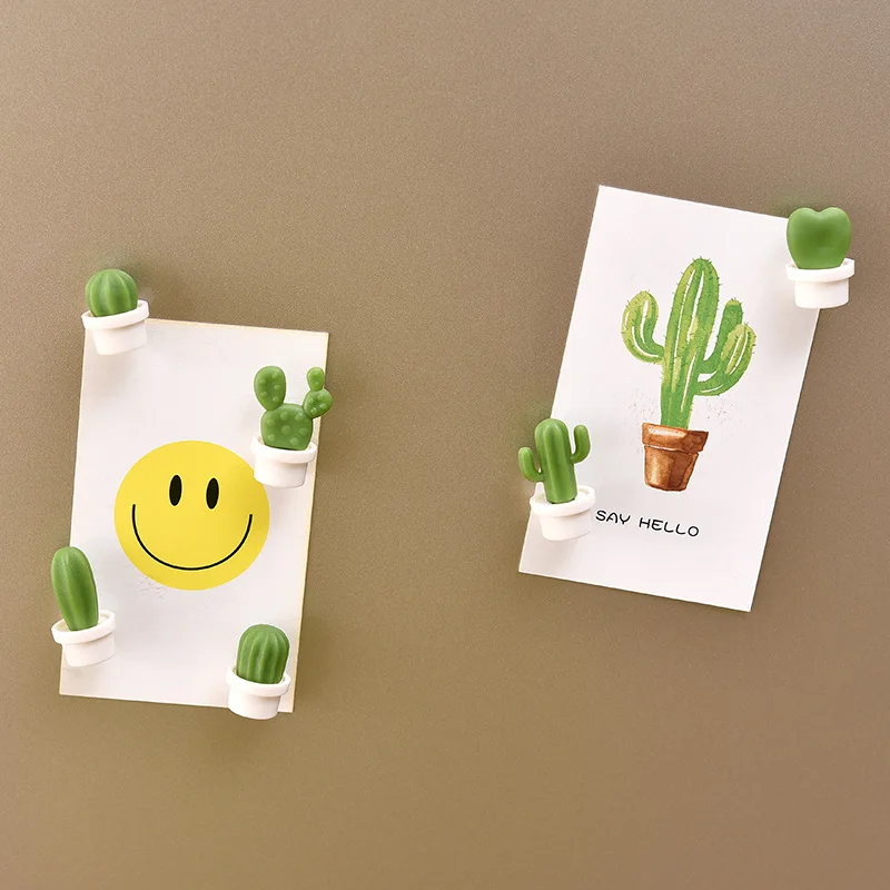 

New Creative Cactus Refrigerator Stickers Convenient Message Stickers Three-dimensional Plant Shape Message Stickers