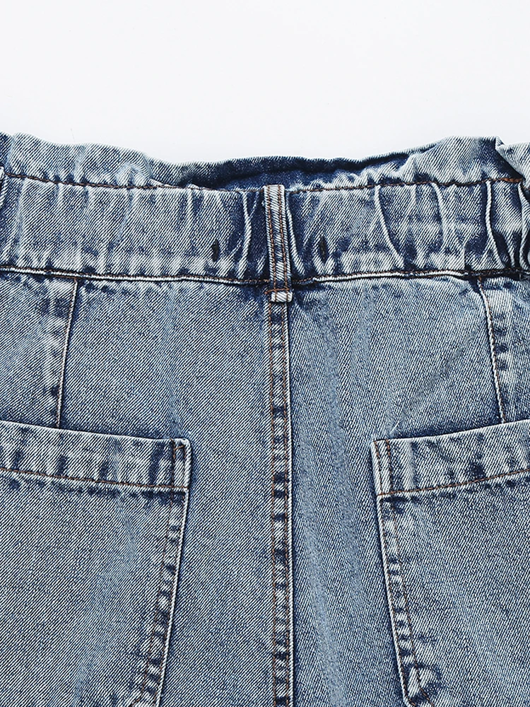 PAILETE Women 2023 fashion with pockets denim shorts vintage high waist zipper fly female short pants mujer